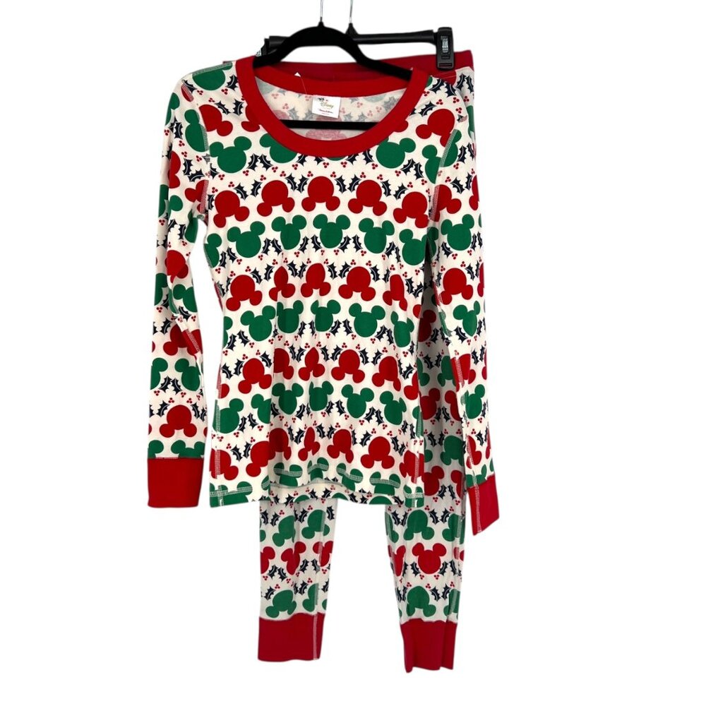 Hanna Anderson Disney Mickey Holly Christmas Organic Cotton Pajama Set